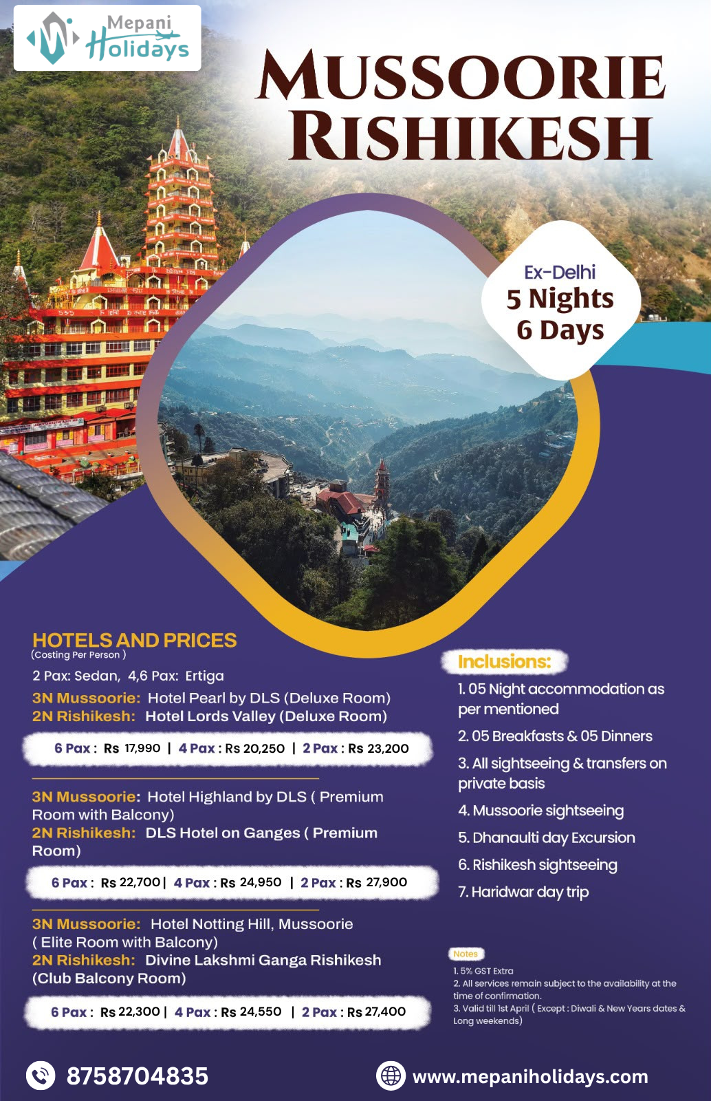 Mussoorie & Rishikesh_5N6D